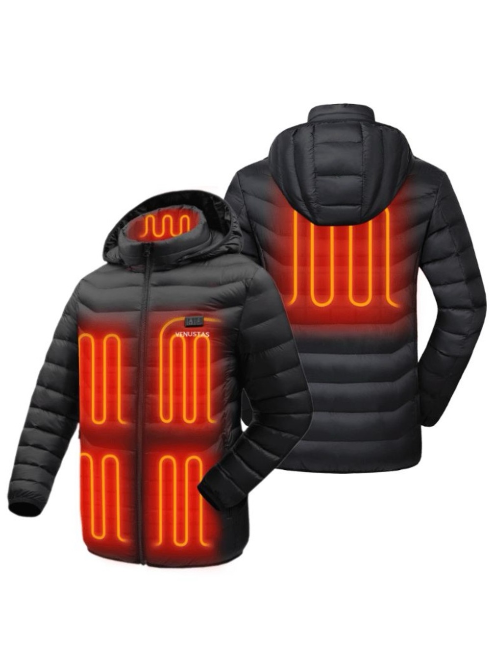 Venustas Heated Jacket for Unisex with Dual Control Button, 7.4V, U9001 Medium
